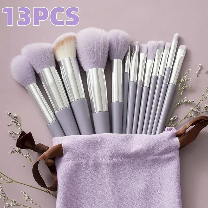13-Piece Makeup Brush Set | Eyeshadow, Blush & Foundation Makeup Brush Set QXL