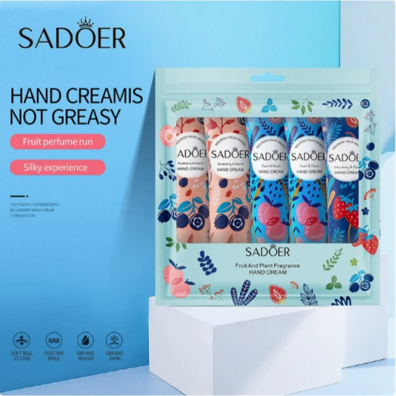 WIYUN 5-Pack Fruit Hand Cream Set | Moisturizing Lotion Hand Cream Set QXL