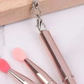Silicone Lip Brush with Cover & Keychain | Portable Travel Silicone Lip Brush QXL