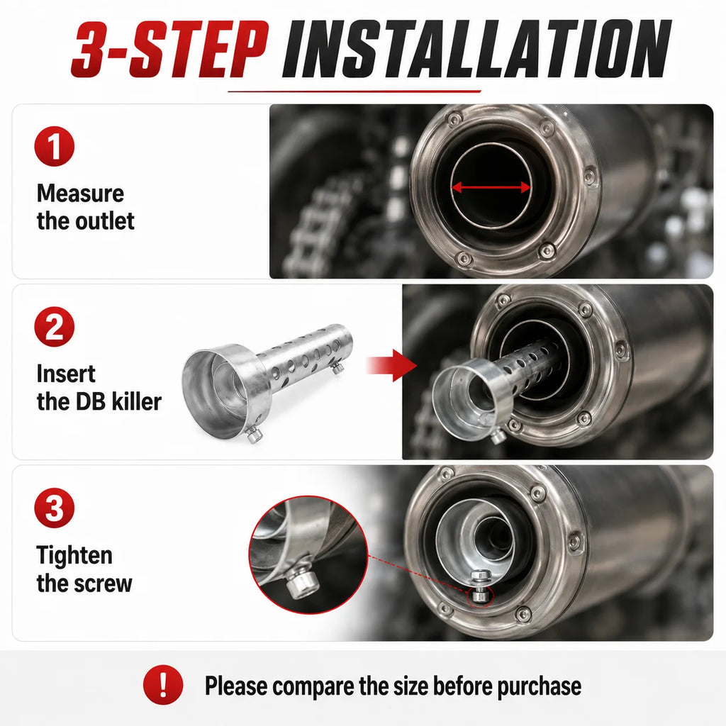 Motorcycle DB Killer Exhaust Muffler Insert Baffle 35–60mm Exhaust Muffler Insert QXL