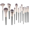 14-Pc Green Makeup Brush Set | Soft Synthetic Bristles Makeup Brush Set QXL 14PCS