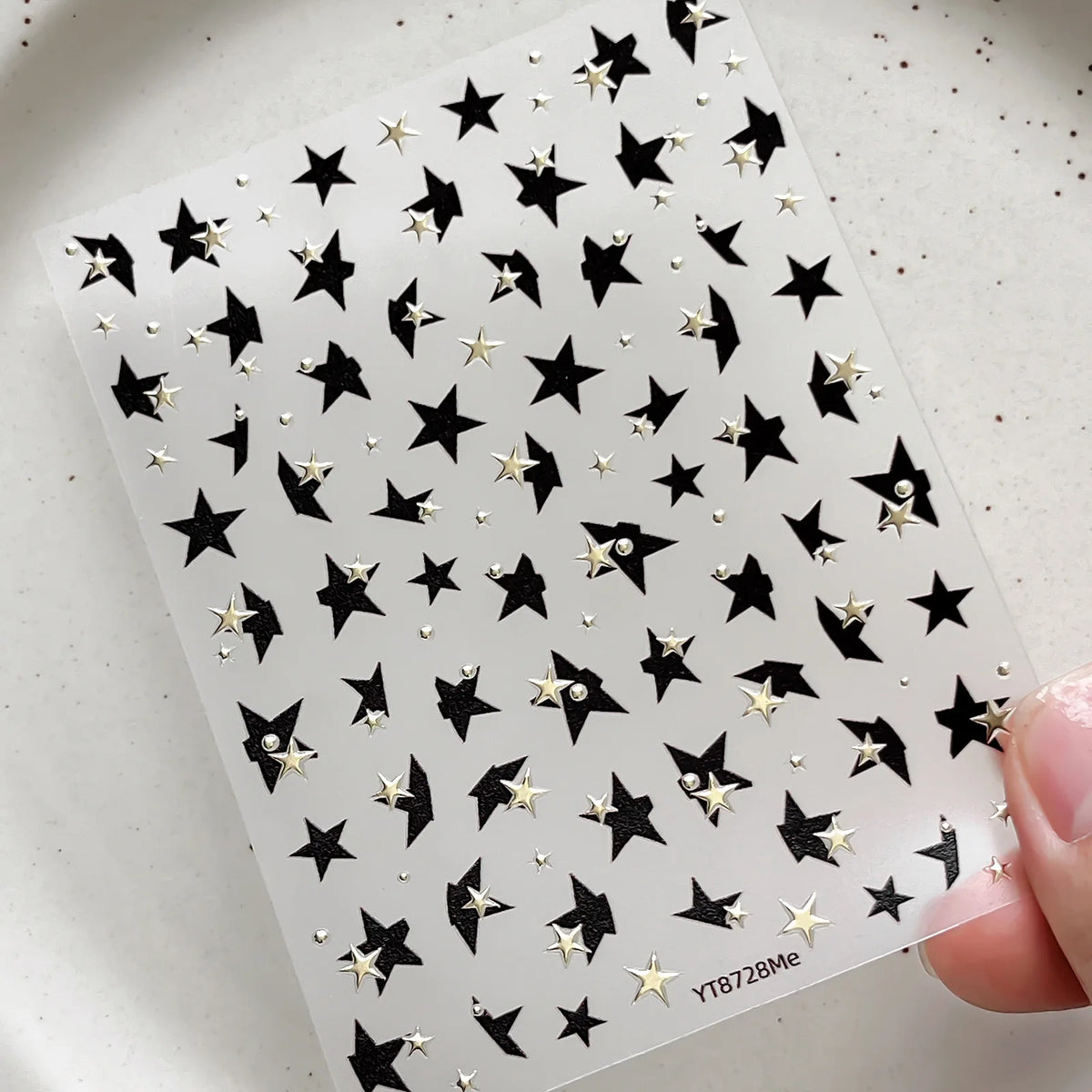 Gold & Silver Star Nail Art Stickers | 5D Self-Adhesive Decals Nail Art Stickers QXL