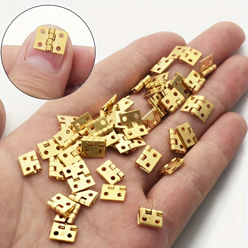 Brass Mini Flat Folding Hinges for Jewelry & Wooden Boxes Mini Folding Hinges QXL