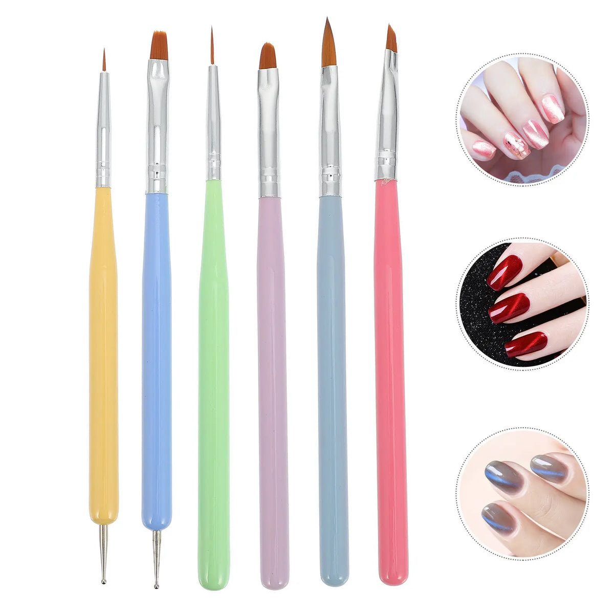 6-Piece Nail Art Brush & Dotting Pen Set | DIY Manicure Kit Nail Art Brush Set QXL