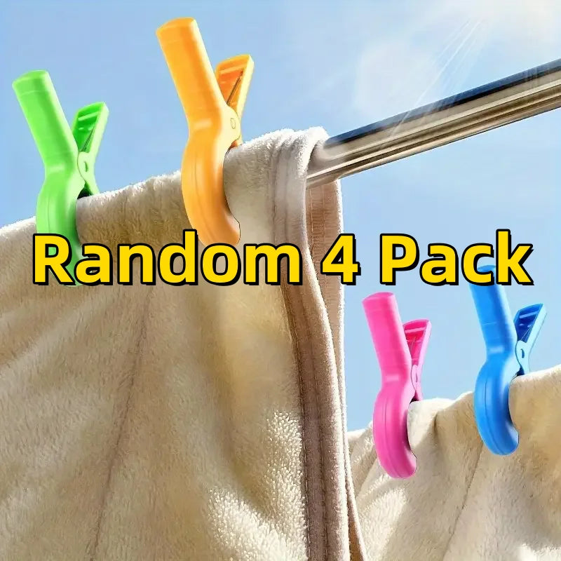 4-Pack Windproof Beach Towel Clips | Pool, Cruise & Chair Beach Towel Clips QXL Random 4 Pack