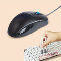 YITHOR USB Wired Optical Mouse 1200 DPI + Keyboard Brush Wired Optical Mouse QXL Black with brush