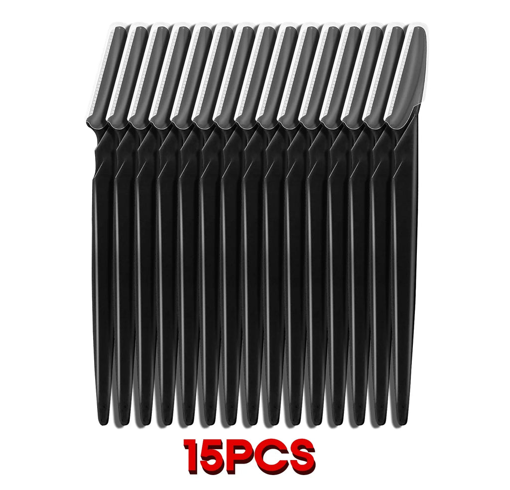 Eyebrow Razor Trimmer Set – Safe Face & Body Hair Shaper Eyebrow Razor Trimmer QXL Bagged Black 15PCS