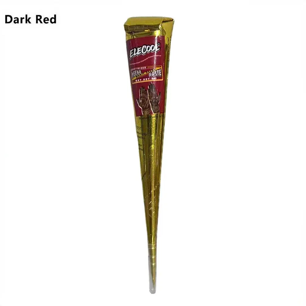 Black Henna Temporary Tattoo Paste Cone | Body Art Ink Temporary Tattoo Paste QXL Dark Red