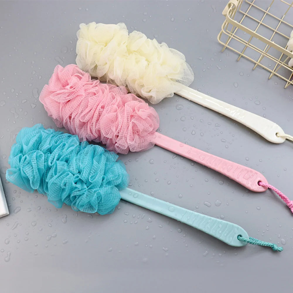 Long Handle Back Brush & Soft Mesh Body Scrubber for Shower Bath Back Brush QXL