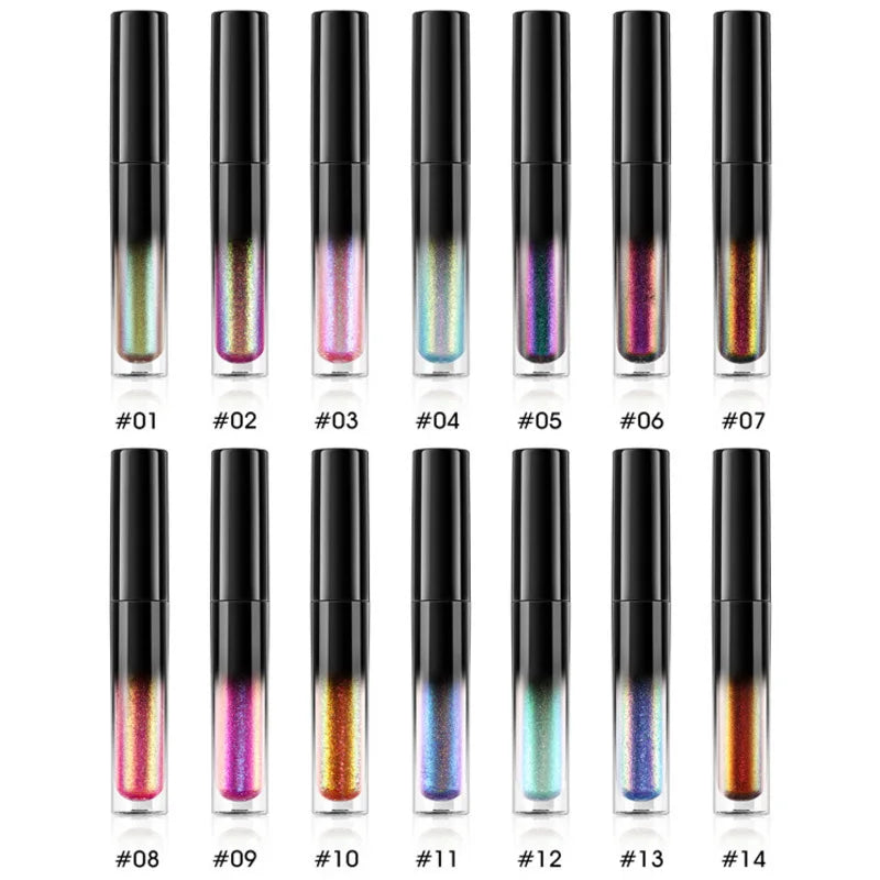 14-Color Chameleon Lip Gloss | Metallic Waterproof Glaze Chameleon Lip Gloss QXL