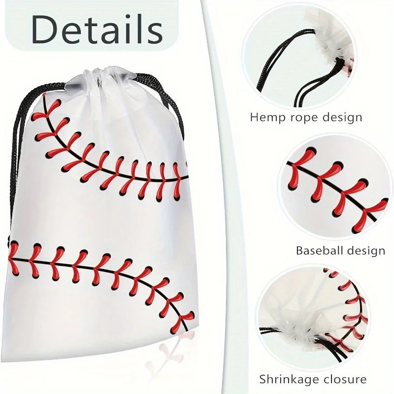 Baseball Drawstring Bag | Cotton Gift, Party & Storage Bag Drawstring Storage Bag QXL