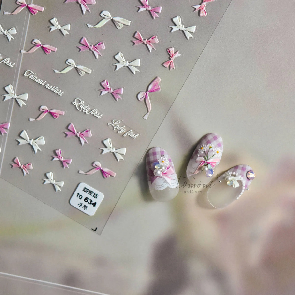 5D Embossed Floral Nail Stickers – Daisy & Sunflower Decals Nail Art Stickers QXL