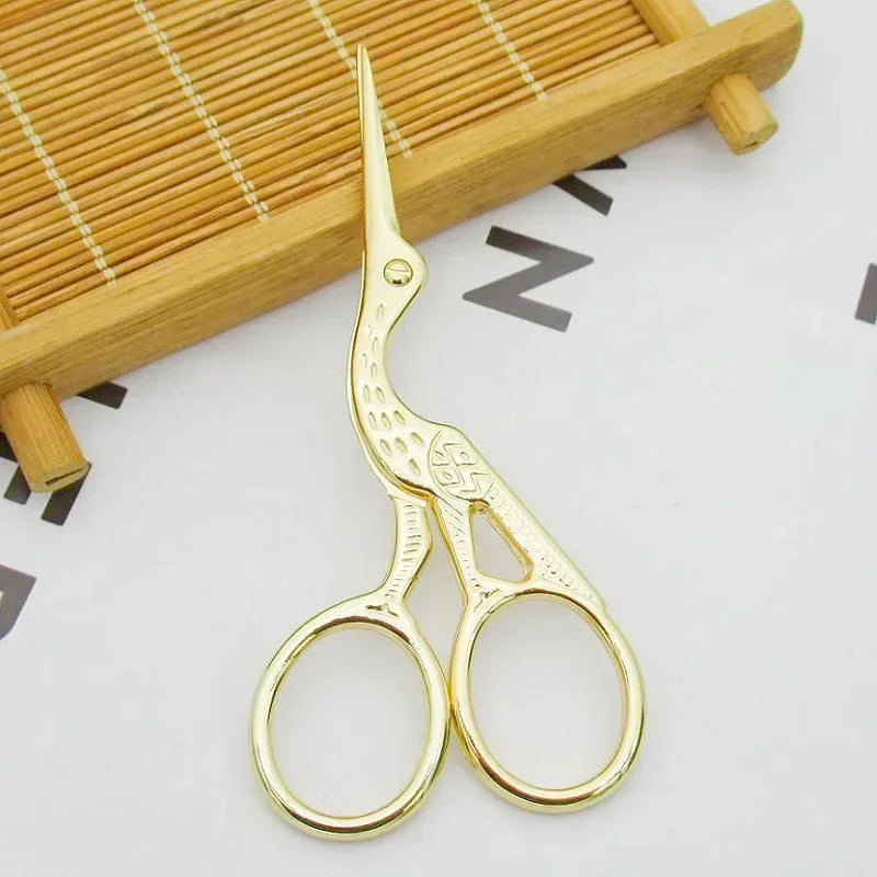 Stainless Steel Nose, Ear & Eyebrow Scissors | Round Tip Grooming Scissors QXL M62 Golden