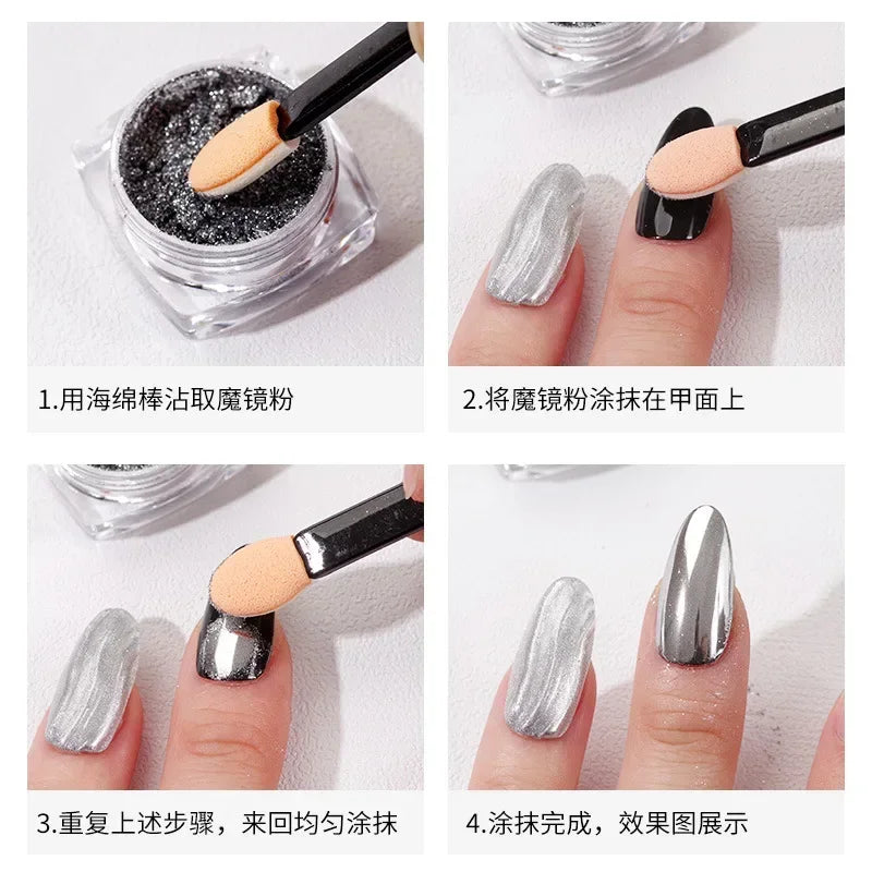 Double-Ended Sponge Nail Art & Eyeshadow Brush Set Nail Art Brush QXL