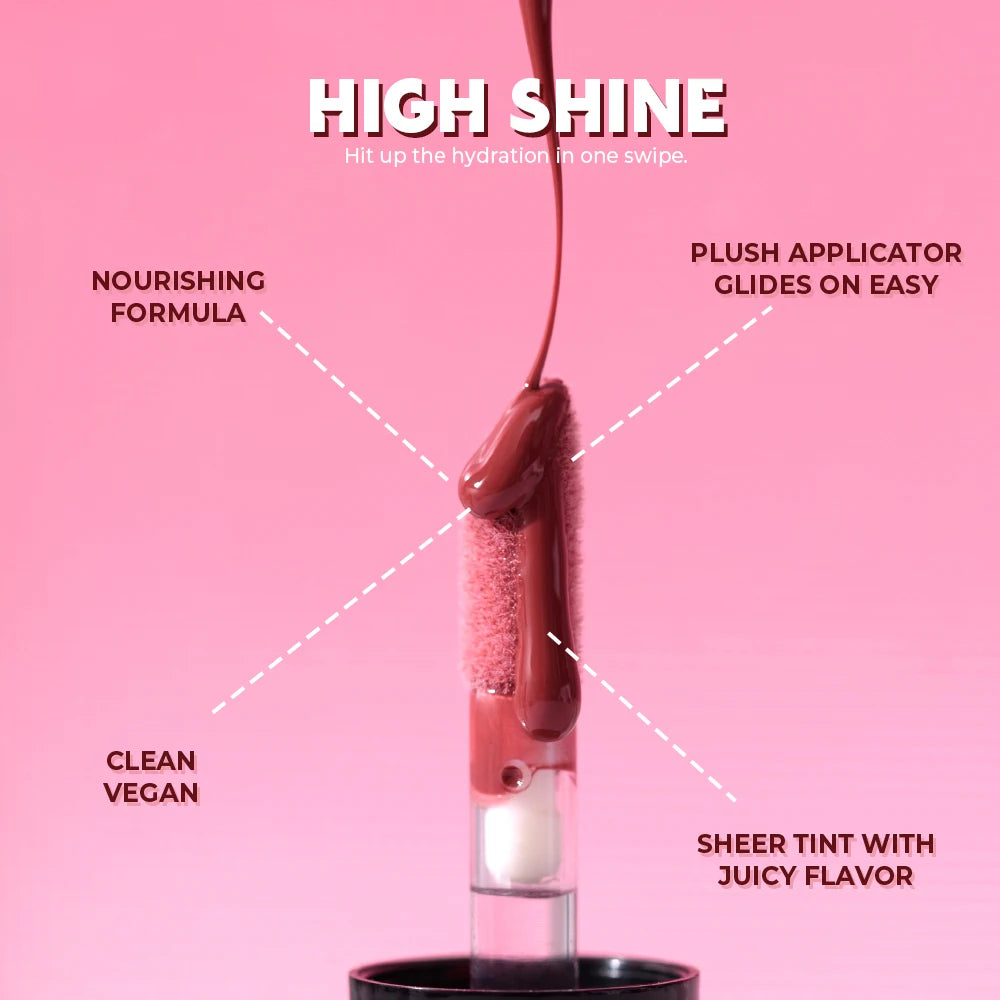 Beauty Glazed Hydrating Mirror Lip Gloss | Tinted Lip Balm Tinted Lip Gloss QXL