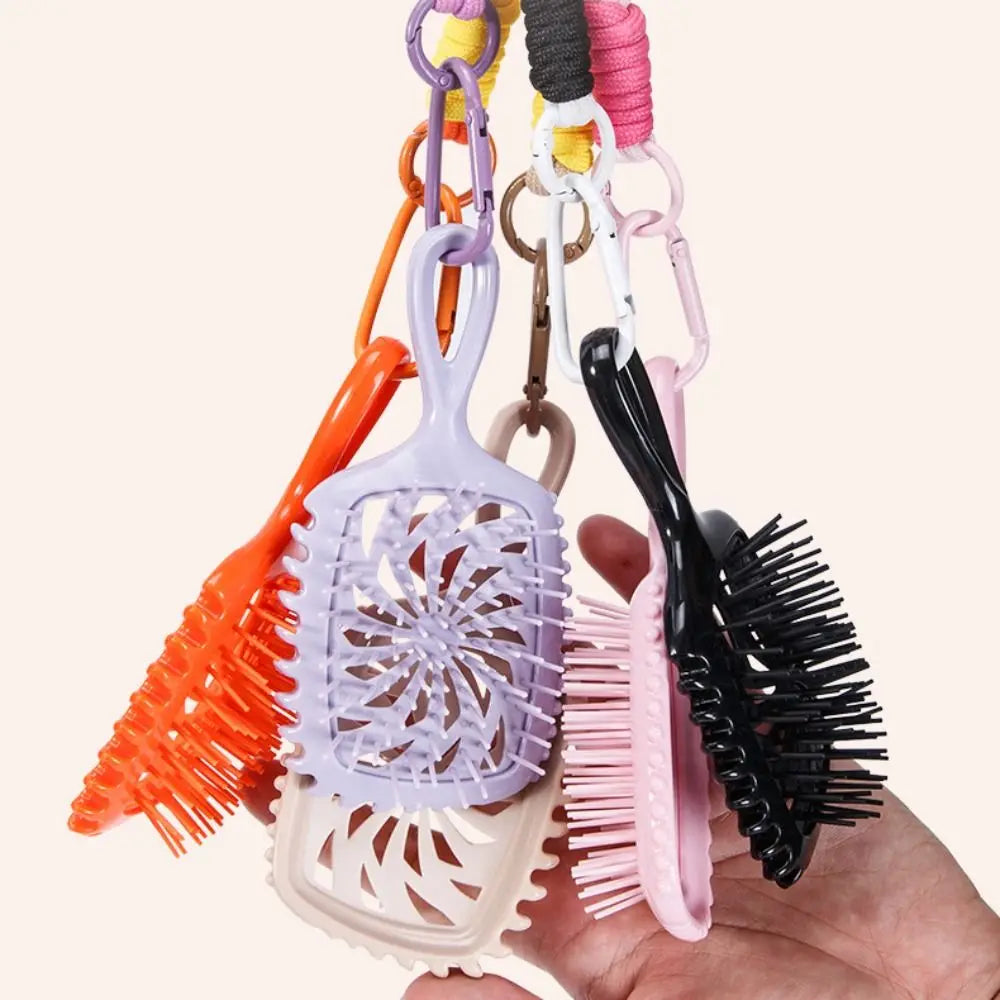 Portable Mini Anti-Static Hair Comb with Lanyard – Hollow Design Portable Hair Comb QXL