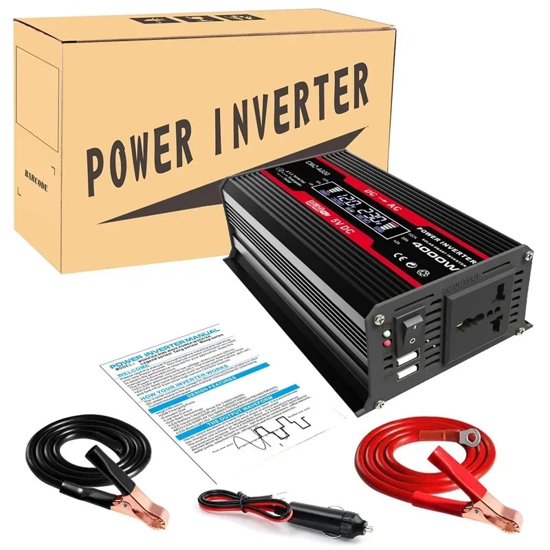 4000W Solar Power Inverter Kit 12V–110V | LCD & 30A Controller Solar Inverter Kit QXL