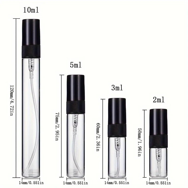 30-Pack Mini Glass Spray Bottles 2/3/5/10ml + 4 Accessories Glass Spray Bottle Set QXL