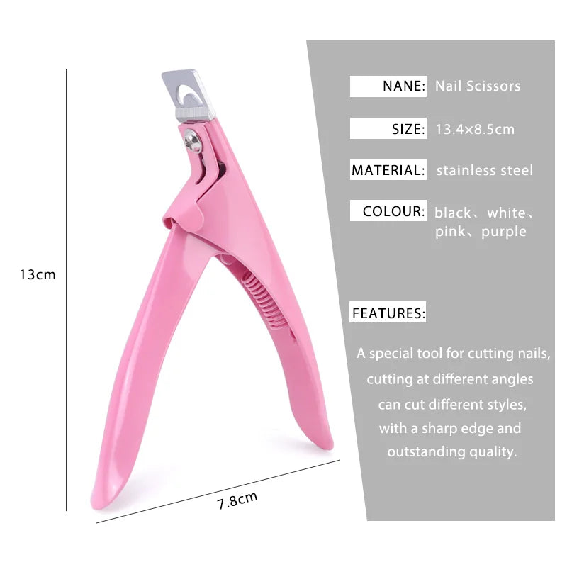U-Type Stainless Steel Fake Nail Clipper & Acrylic Trimmer Nail Clipper Trimmer QXL