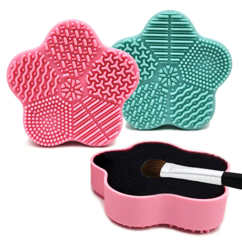 Seashell Silicone Makeup Brush Cleaner Pad & Scrubber Mat Brush Cleaning Mat QXL