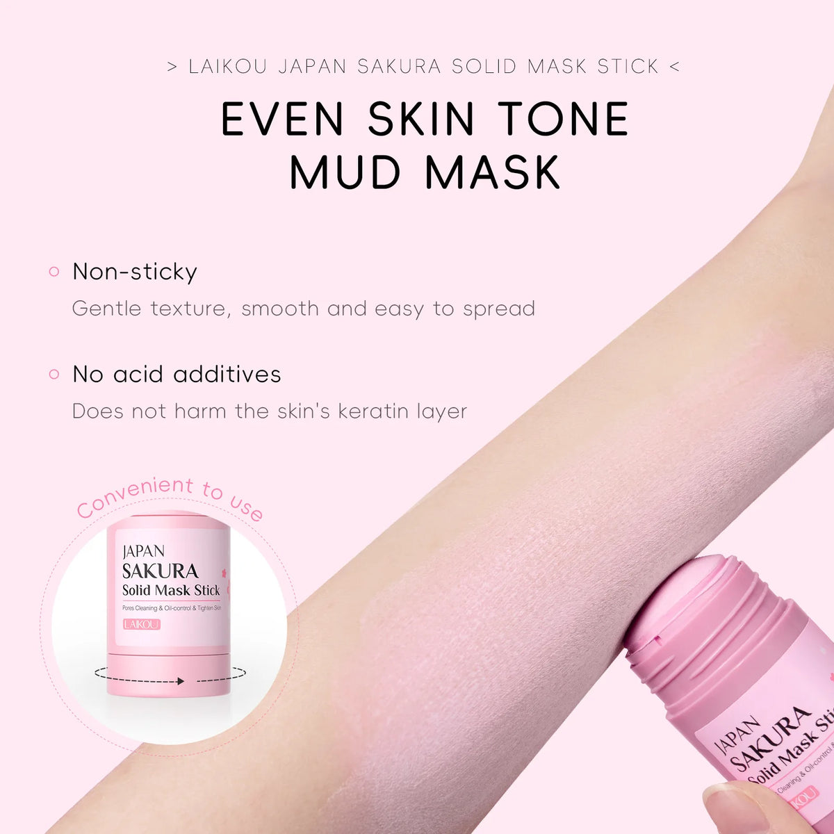 LAIKOU Sakura Mud Face Mask Stick | Pore Cleansing & Oil Control Mud Face Mask QXL
