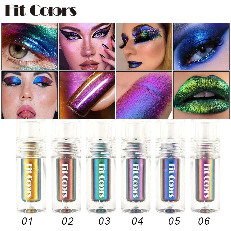 Fit Colors Chameleon Metallic Liquid Eyeshadow – 6 Shades Liquid Eyeshadow QXL