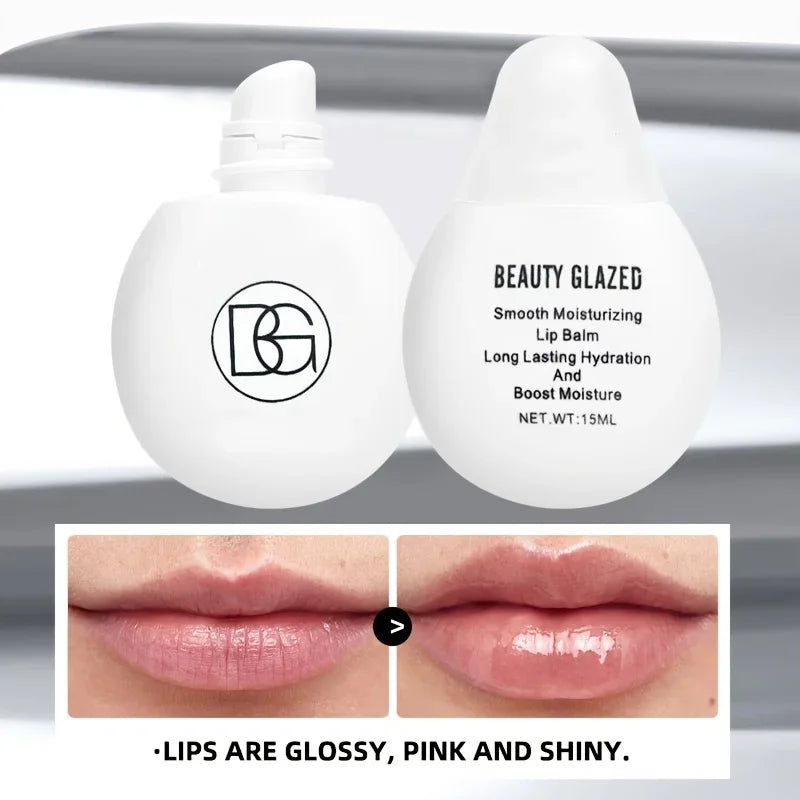 BEAUTY GLAZED Lip Balm with Plant Squalane & Amino Acids 15ml Nourishing Lip Balm QXL