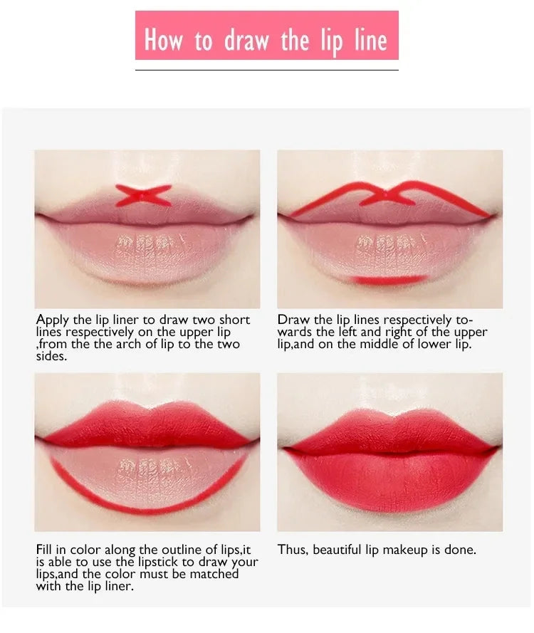 12-Color Waterproof Lip Liner Set | Matte Foggy Shades Lip Liner Set QXL