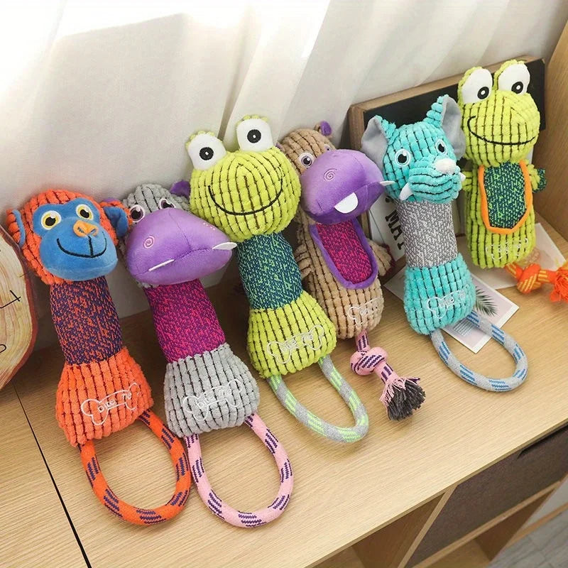 Corduroy Squeaky Dog Toys | Animal Plush for Dogs & Puppies Squeaky Dog Toy QXL