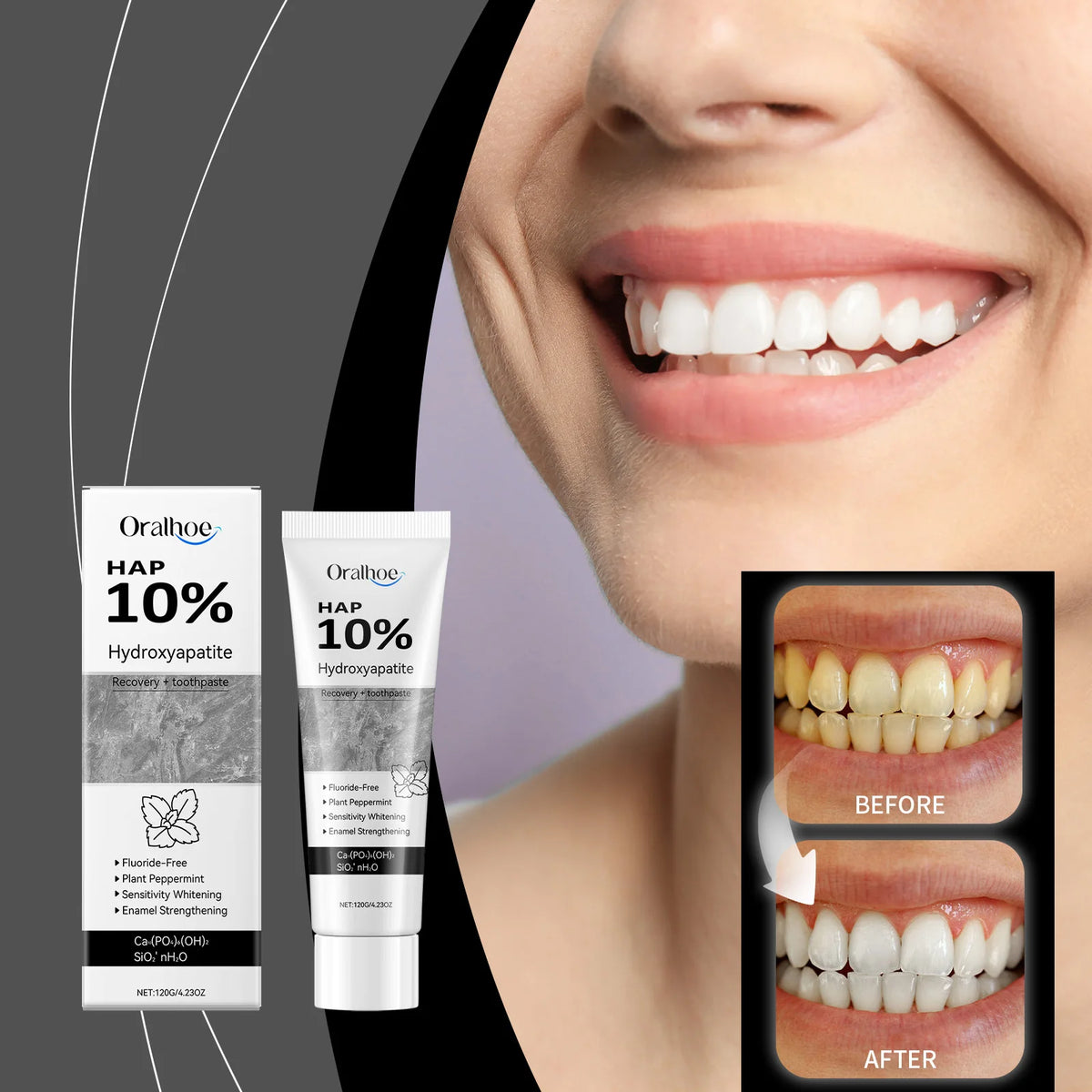 Oralhoe Hydroxyapatite Whitening Toothpaste | Enamel Repair Whitening Toothpaste QXL