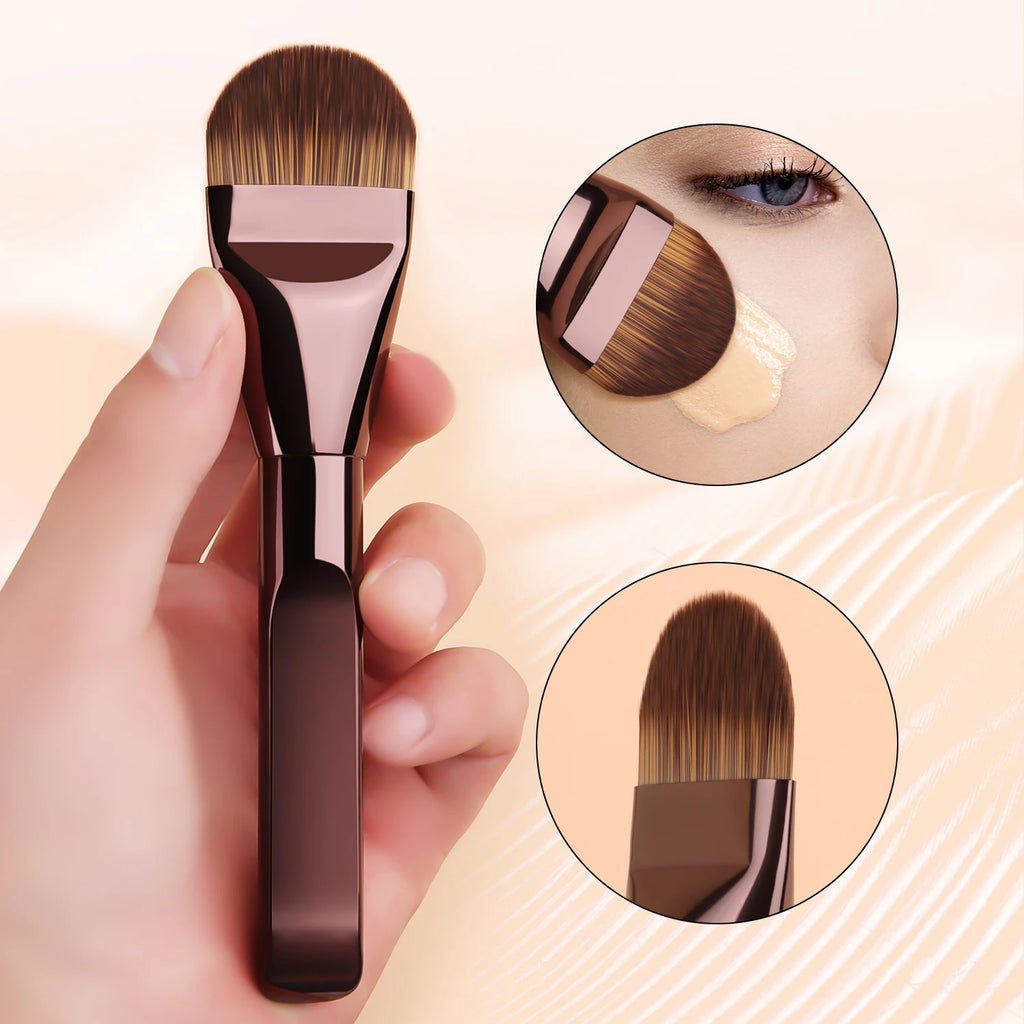 Flat Head Foundation Brush | Soft Synthetic Streak-Free Finish Foundation Makeup Brush QXL