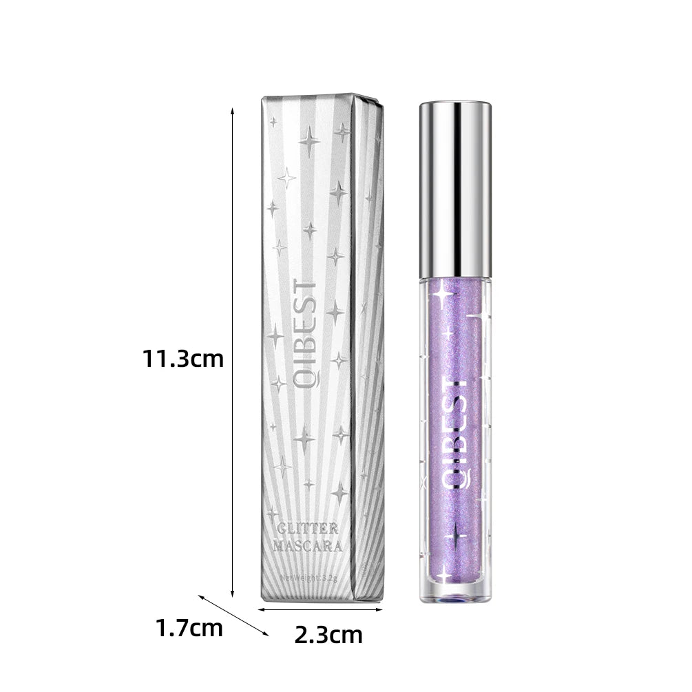 QiBest Glitter Mascara | 3D Volume Shimmer Curling Lashes Glitter Mascara QXL
