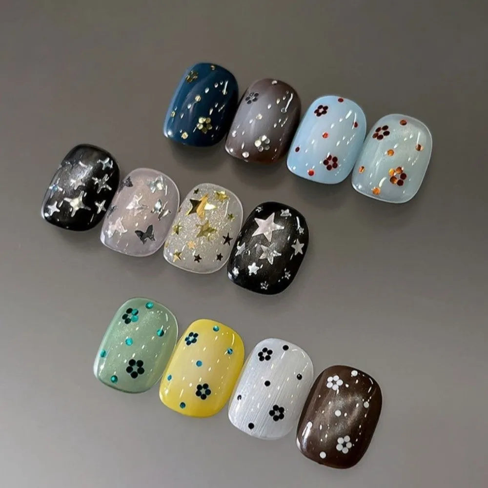 12-Grid Nail Art Sequins Kit | Glitter Flakes Stars & Dots Nail Art Glitter Set QXL