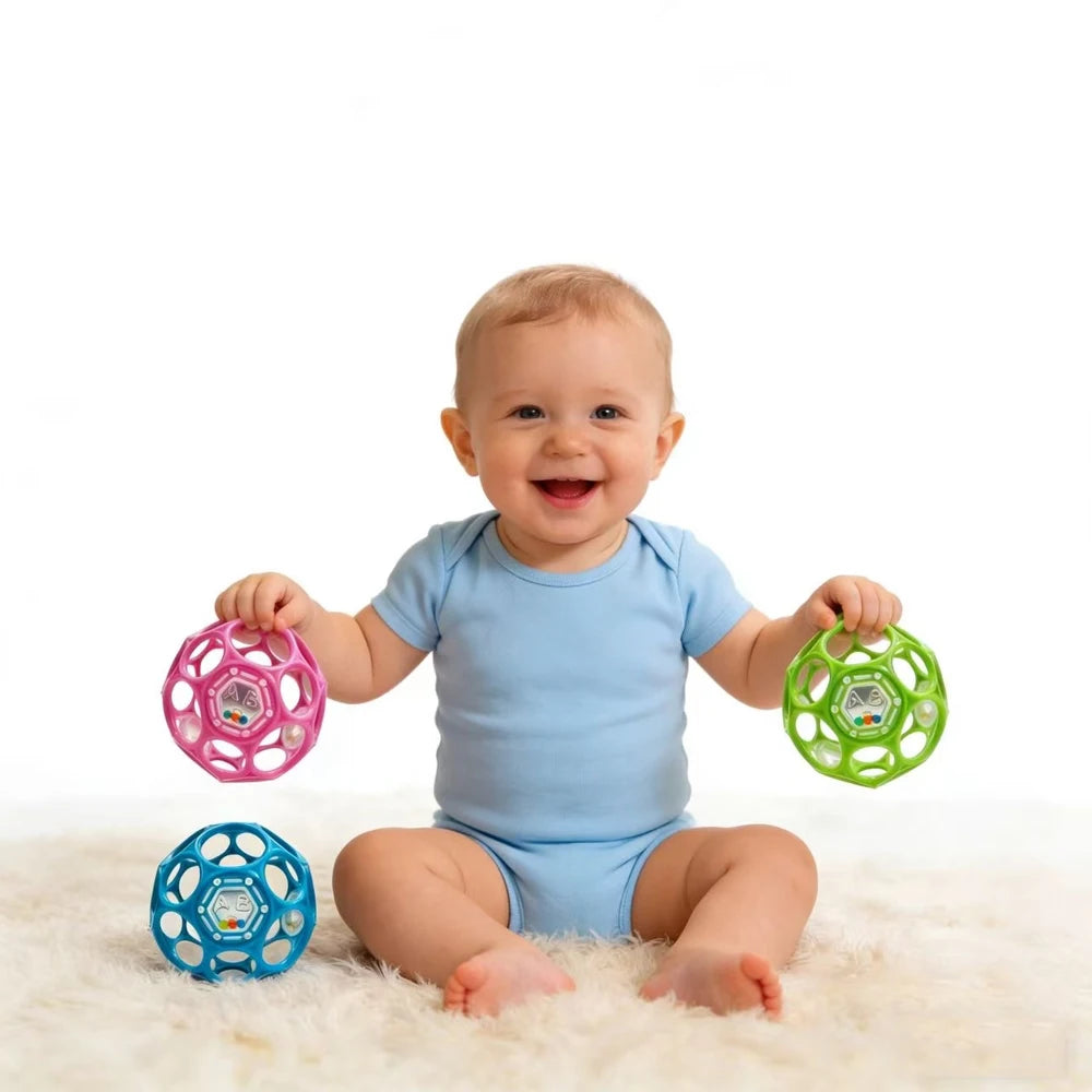 Baby Hollow Sensory Rattle Ball – Hand-Eye Coordination Toy Baby Sensory Toy QXL
