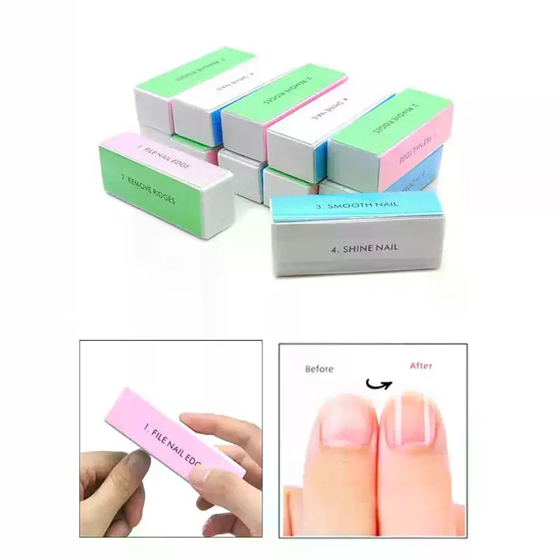 5-Pack 4-Way Nail Buffer Blocks | Sanding, Shine & Manicure Nail Buffer Block QXL