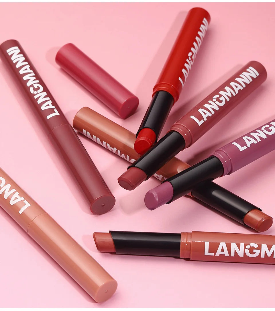 Matte Lipstick & Lip Liner 2-in-1 Set | 24 Shades Long-Lasting Lip Makeup Set QXL