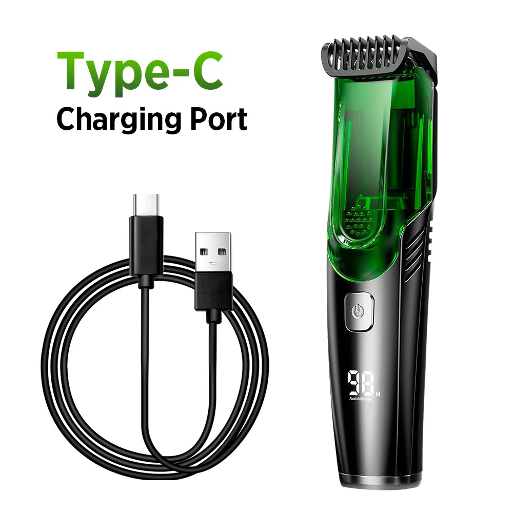 AFDEAL Cordless Beard Trimmer Vacuum Clipper – IPX6 Waterproof Beard Trimmer QXL