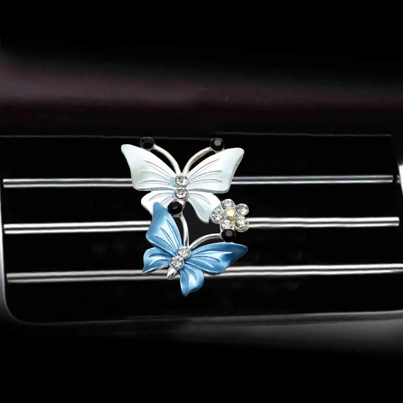 Butterfly Dual-Color Car Air Freshener Vent Clip | AC Ornament Car Air Freshener QXL