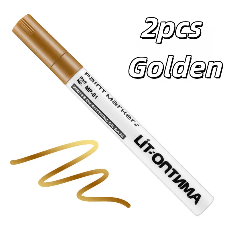 2-Pack Gold Stone Marker | Oil-Based Fine Tip for Granite & Marble Stone Marker Pen QXL 2pcs Golden