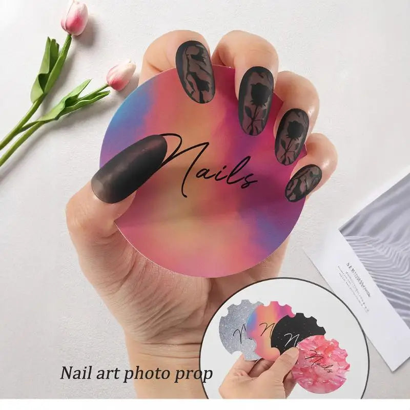 10-Pack Nail Art Display Cards | Nailfie Photo Prop Disc Set Nail Display Cards QXL