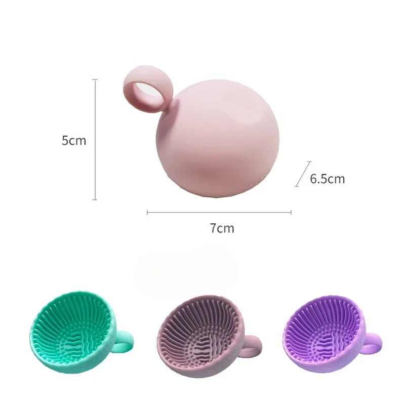 Silicone Makeup Brush Cleaning Mat & Folding Scrubber Bowl Brush Cleaning Mat QXL