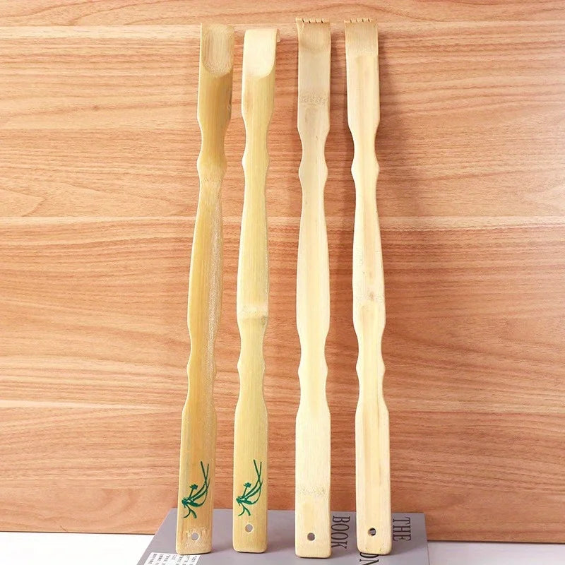 2-Pack Curved Bamboo Back Scratcher Set – Long Handle Back Scratcher Set QXL