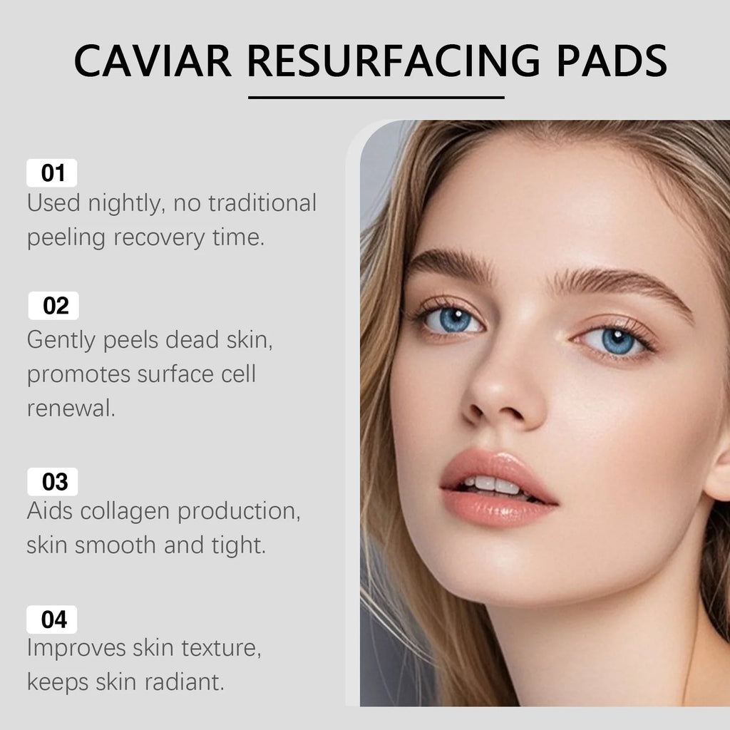 Caviar Resurfacing Cotton Pads Night Facial Care 30 pcs Facial Resurfacing Pads QXL