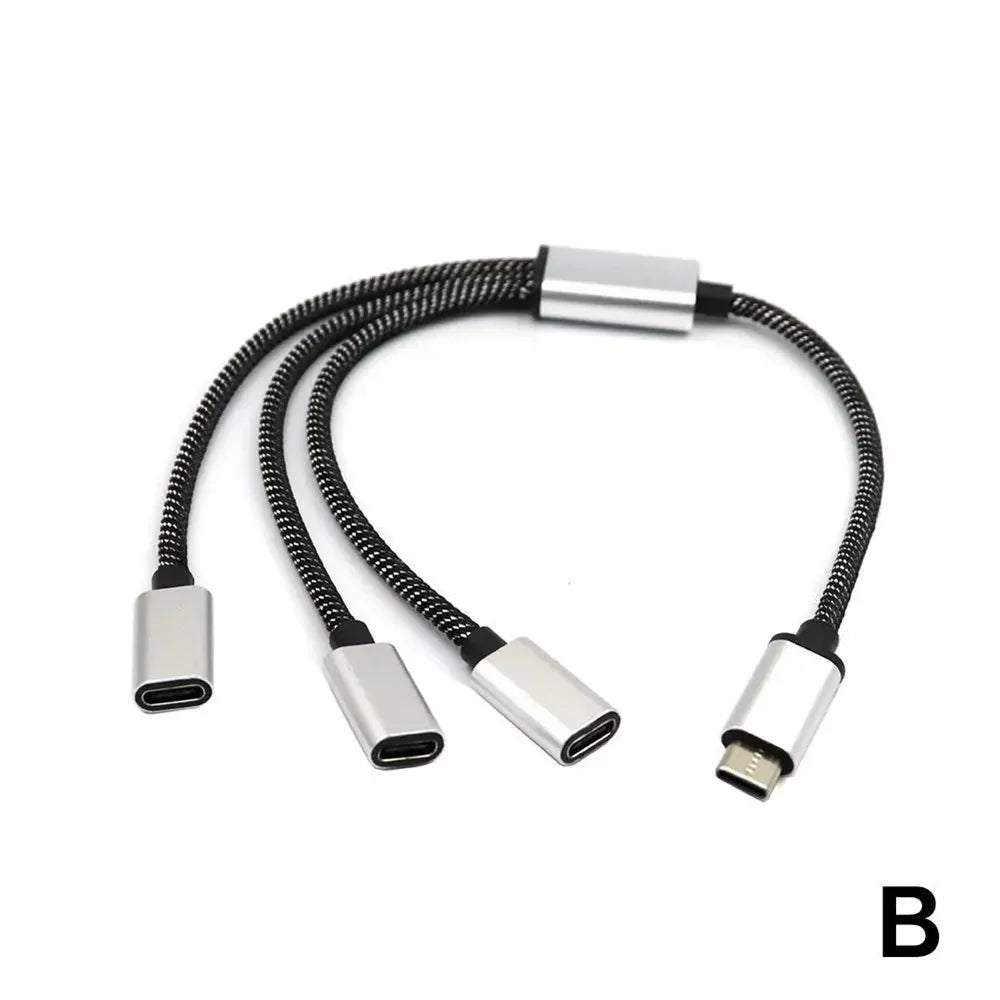 4-Port USB-C Hub Splitter | USB 3.0 OTG Adapter for Laptop USB-C Hub QXL 3IN1 Type C Edition