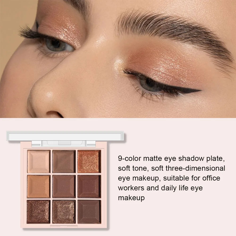 9-Color Chocolate Eyeshadow Palette | Matte & Shimmer Nude Eyeshadow Palette QXL