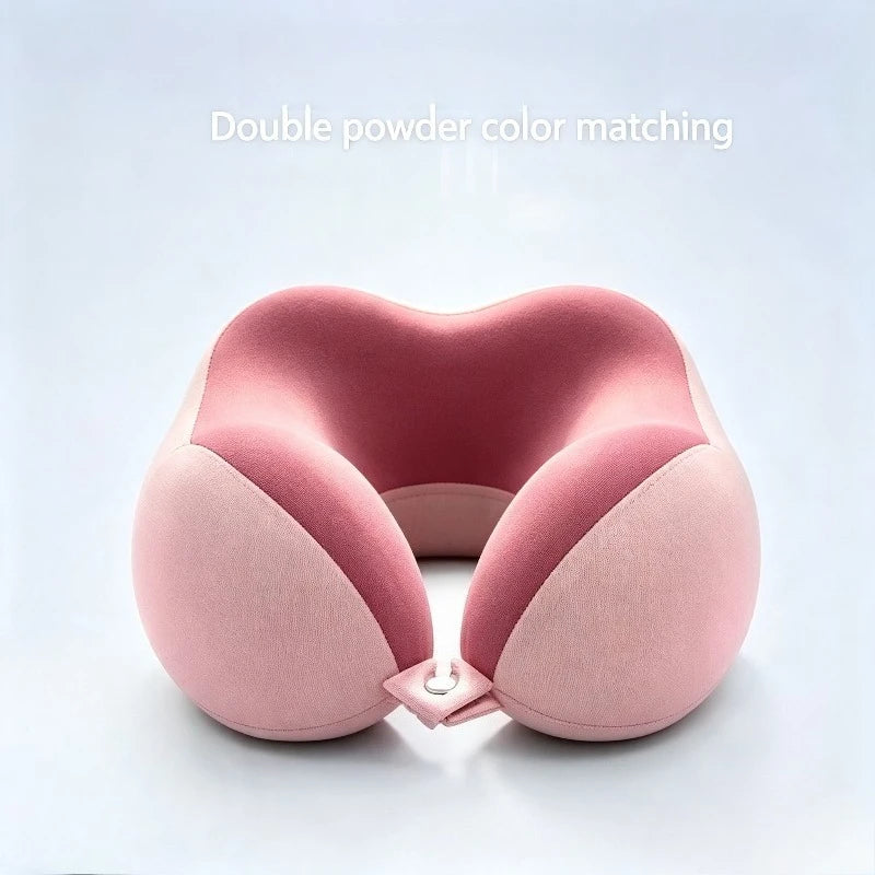 U-Shaped Memory Foam Travel Neck Pillow | Airplane & Office Travel Neck Pillow QXL Pink