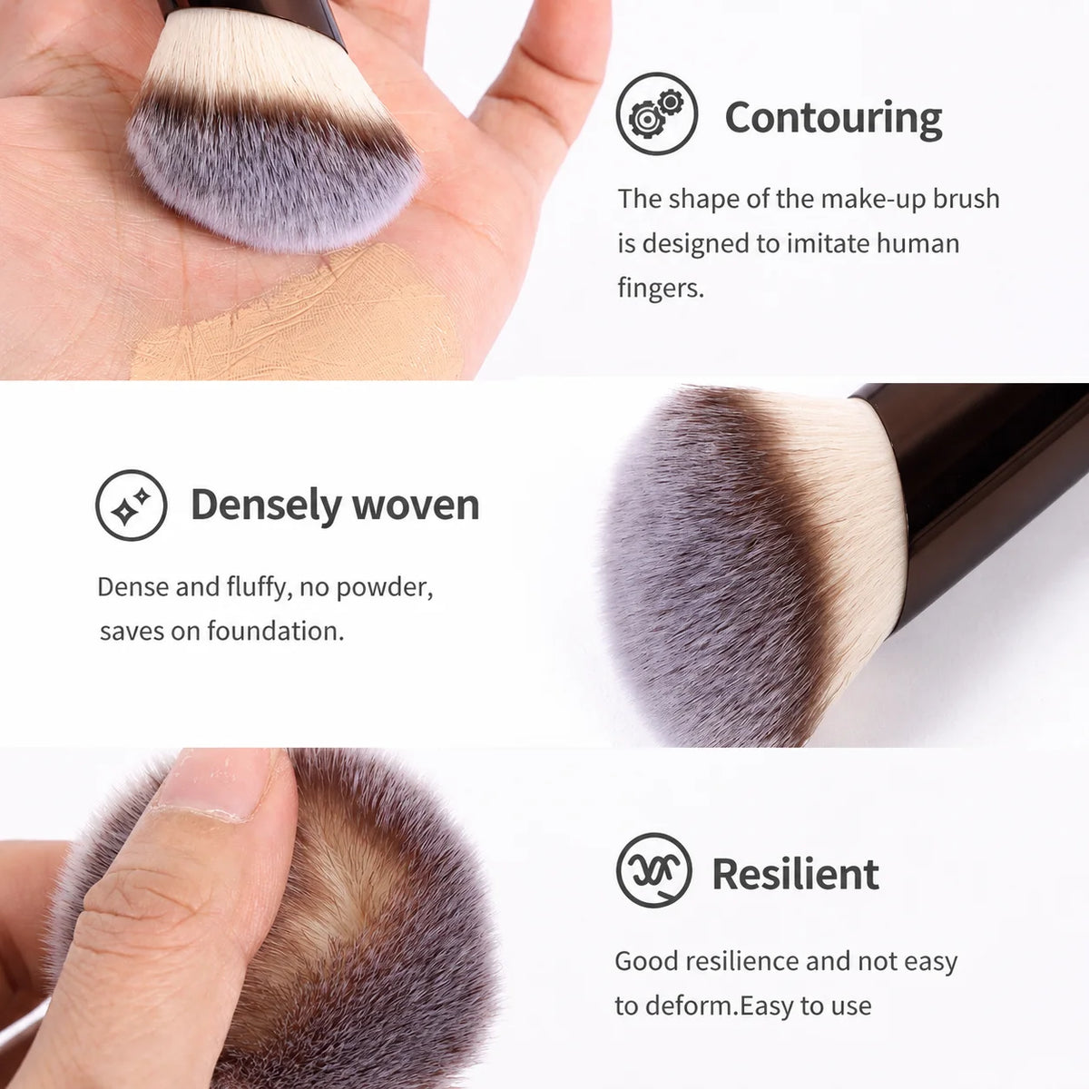 LUXEBLEND 6-Pc Professional Makeup Brush Set – Foundation & Blush Makeup Brush Set QXL