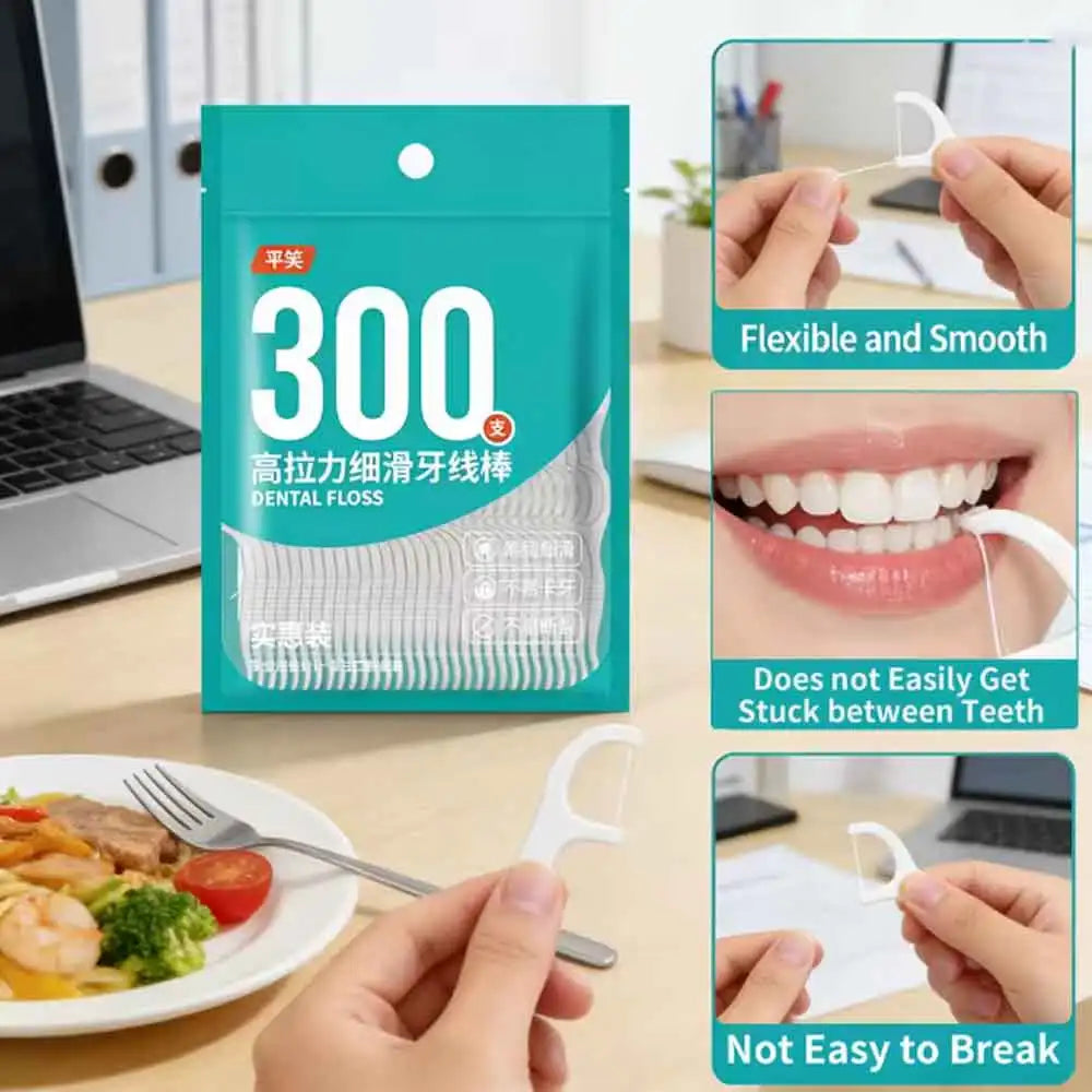 Dental Floss Picks | Interdental Brush Toothpicks 30–600 Pack Dental Floss Picks QXL