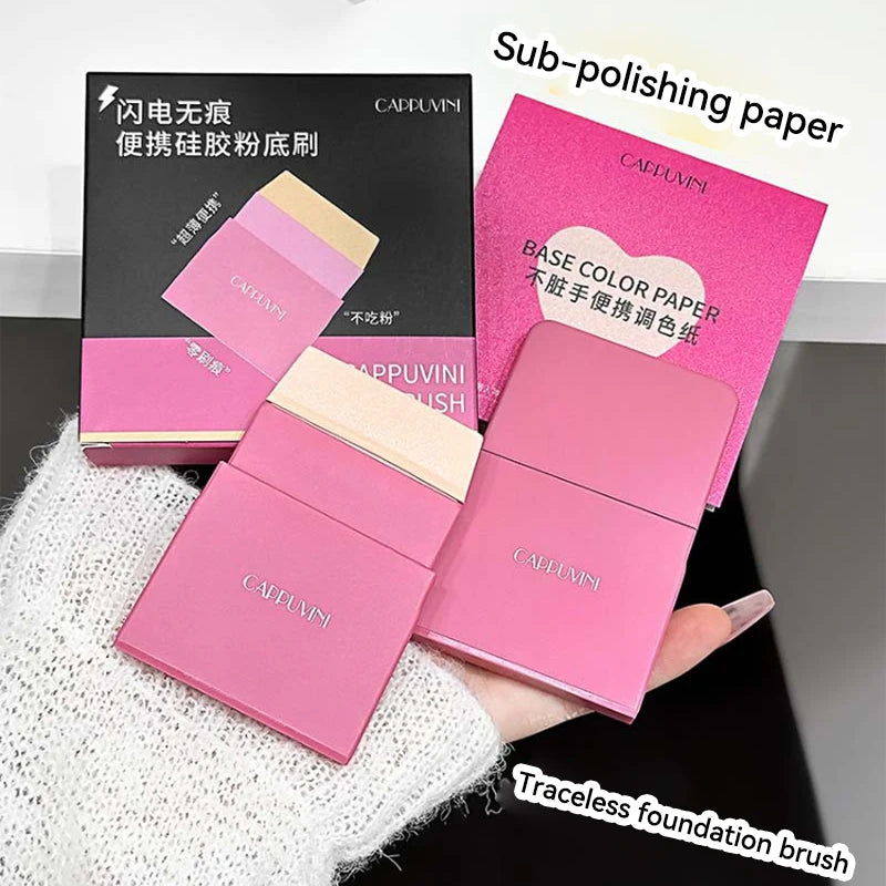 Portable Silicone Foundation Brush | Flat Base Makeup Tool Silicone Makeup Brush QXL