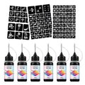 Temporary Tattoo Gel Kit with Stencils | DIY Body Art Set Temporary Tattoo Kit QXL 7pcs-Black